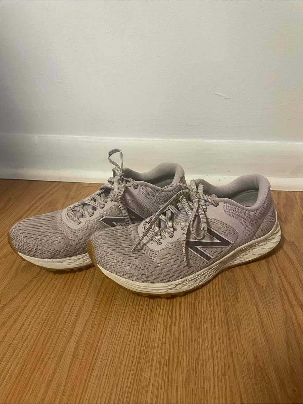 New Balance Women’s Athletic Sneakers — Light Gray with White Midsole
